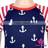 2LLY-115 Lovebaby Wholesale 4th July Outfit Red Blue White Anchor Short Sleeve Romper Kids Jumpsuit thumbnail-2