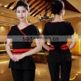 Custom Juqian Brand Chantilly Cotton and Polyester Mix Beauty SPA Uniform Suit thumbnail-1