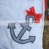 2015 New Hot Sell Anchor Red White Girl Outfits With Matching Necklace and Bow Wholesale Set thumbnail-4