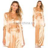 BF Style Career Women Fashion Blazer Long Sleeve Unlined Satin Jacket thumbnail-6