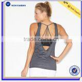 Women Workout Clothing Nylon Spandex Low Yoga Wear Fitness Gym Tank Top thumbnail-2