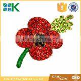 UK Red Crystal Poppy Brooch Flower Enamel Pins Badges Pental Pin Broach Banquet thumbnail-1