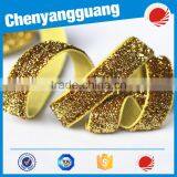 Glitter Metallic Velvet Stretch Fold Over Elastic