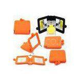Ladies Orange Silicone Cosmetic Bag With Mirror , Custom Silicone Products thumbnail-1