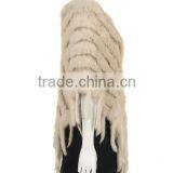 YR099 Ladies' Hand Knitting Pattern Real Rabbit Fur Shawl/ Mexico Hot Sell thumbnail-2