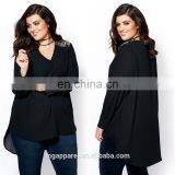 Casual Blouse For Fat Woman Fashion Design Long Sleeve Beaded Lady Blouse thumbnail-1