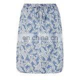 2015 Fashion Mature Women Abstract Print Denim Track Mini Skirt thumbnail-2