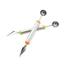 2 in 1 Kitchen Fruit Carving Garnishing Tool For Fruit Salads DIY Stainless Steel 430 Carving Knife thumbnail-2