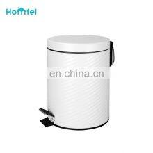 Spiral Pattern Vintage Foot Pedal Trash Can Metal Waste Bin With Inner Bucket Mirror Powder Coating thumbnail-2