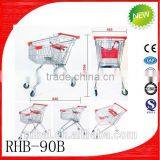 Metal Handle Supermarket Shopping Trolley Cart