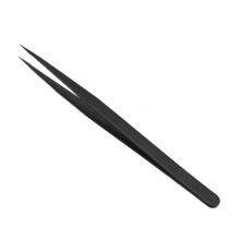 Precision Stainless Steel Hard Anti-static Tweezers Bird's Nest Hair Picking Clip Maintenance Tweezers Pointed Elbow All Black 11 Tweezers thumbnail-2