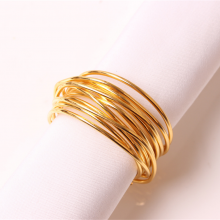 Rose Gold Silver Black Colored Metal Dinner Wire Napkin Rings Holders for Hotel Restaurant thumbnail-3