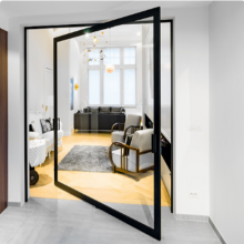 Pivot Front Door Aluminum Alloy Pivot Spring Door Aluminum Floor Pivot Entry Doors thumbnail-5