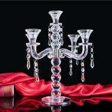 Factory Supply New Design Table Top Hanging Crystal Beads Crystal Chandelier Lighted Wedding Centerpiece thumbnail-2