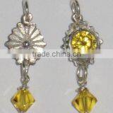 Faceted Gemtones Bezel Stone Setting Earrings in Silver thumbnail-1