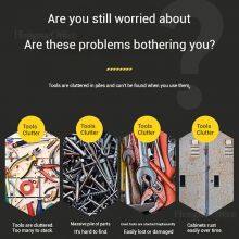 2-Layer Fixed Tool Organizer Rack | Space-Saving Wall-Side Pegboard Stand | for Warehouse Storage thumbnail-4