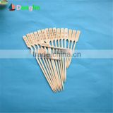 Golf shaped flat bamboo skewers with logo