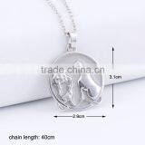 Wholesale Round Shanpe Silver Alloy Wolf Necklace for Mother's Day Gifts thumbnail-2