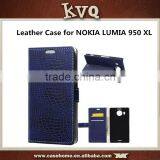 New Fashion Crocodile Skin Wallet Leather Flip Cover Case for Microsoft Nokia Lumia 950 XL