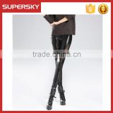 B432 Hot Sale Punk Style Net Yarn Meshed Imitation Leather Splicing Pants Black Sexy Stretch Leggings thumbnail-2