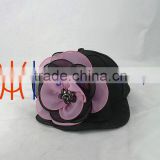 Girls Black baseball hat/cap and hat / plain snapback hats wholesale with flower trimmings