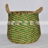 Vietnam Product Handcrafted Green Laundry Basket