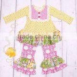 Yiwu Koya Christmas Stripes Outfit Kids Winter Boutique Giggle Moon Remake Outfit With Pant Ruffle Adorable Baby Girl Outfit thumbnail-5