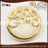 Custom Made Combined White Resin and Gold Metal Shank Button