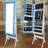 Floor Standing Wooden Furniture Modern Chinese Mirrored Jewelry Cabinet With Special Texture Surface thumbnail-3