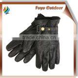OEM/ODM HEBEI Short Black Winter Lambskin Plain Style Lined Women Leather Gloves Mens