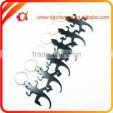 Aluminum Black Gecko Shaped Bottle Opener Keychain thumbnail-2