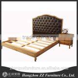 Antique PU Leather Wood Bedroom Furniture thumbnail-2