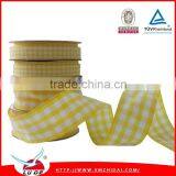 Factory Wholesale White and Red Decorative Woven Plaid Ribbon