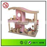 Educational Wooden Funny Dolls House With Furniture thumbnail-1