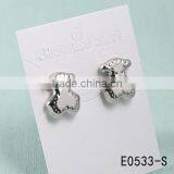 New Model Fashionable Silver 3161 Stainless Steel Bear Shaped Stud Earrings thumbnail-1