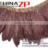Top Supplier ZPDECOR Good Reputation Goose Dyed Brown Satinettes Feathers Trim thumbnail-2