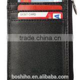 Boshiho Latest Design Genuine Leather Zipper Slim Id Business Card Holder thumbnail-1
