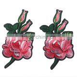 Custom popular flower embroidery patch for ladies fashion dress