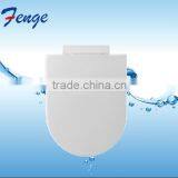 Toilet Seat With Chrome Whisper-Close Hinges, D Shape, White