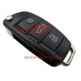 Audi 3 Button (Trunk Button)modified Remote Flip Key Case Shell thumbnail-2