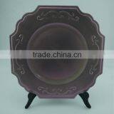 Square Plastic Wedding Charger Plates for Wedding and Home Table Use Decoration Square Black Charger Plates thumbnail-3