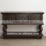 Classic luxury Spanish wooden antique finishing dining room sideboard/console table