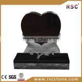 Black Granite Heart Shaped Headstone thumbnail-1