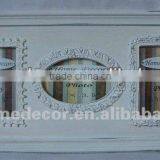 Handcrafted Big Rustic Wall Hanging White Color Wooden Triple Picture Frame for Picture Size 6" X 4" thumbnail-1