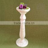 Trade Assurance Antique Grey Color Handmade Wedding Decorative Small Wood Candle Holder thumbnail-4
