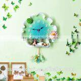 European pastoral lotus leaf angel cartoon picture wall clock