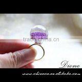 Wholesale Glass Globe Bottle (24mm) With Gold Plated Lace Adjustable Ring thumbnail-6