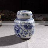 Chinese Blue Decal Ceramic Cremation Pet Urn thumbnail-3