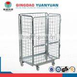 Storage Logistics Trolley Roll Container Pallet 4-Sided Nestable Roll Pallet Metal Storage Cage With Wheels