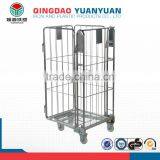 Foldable Roll Trolley Logistics Container Pallet 4-Sided Nestable A-frame Roll Pallet Rolling Metal Storage Cage thumbnail-2